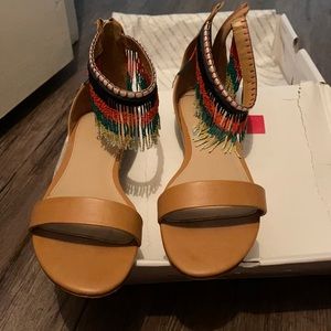 Tan Aldo Sandals with beads